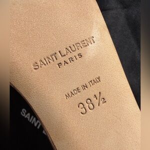 Authentic Saint Laurent Patent Leather Nude Heels, sz 38.5